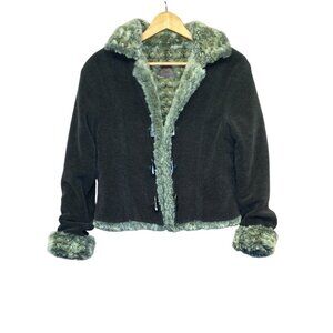 Fjäll Faux Fur Lined Jacket Coat Toggle Closure Size M Penny Lane Plush Soft USA
